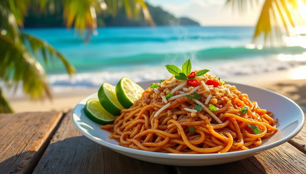 découvrez le plaisir unique de déguster un pad thaï épicé sur les plages paradisiaques des îles de thaïlande, une expérience culinaire authentique et savoureuse au cœur de paysages idylliques.