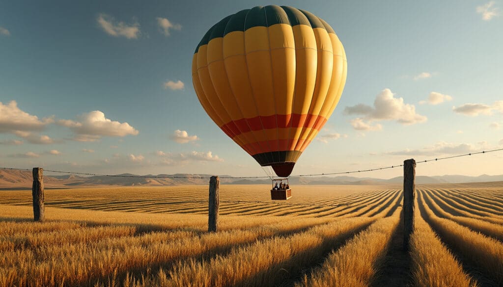 découvrez comment un atterrissage brusque dans un champ agricole peut marquer la fin inattendue d'un vol en montgolfière, mêlant aventure et imprévus.