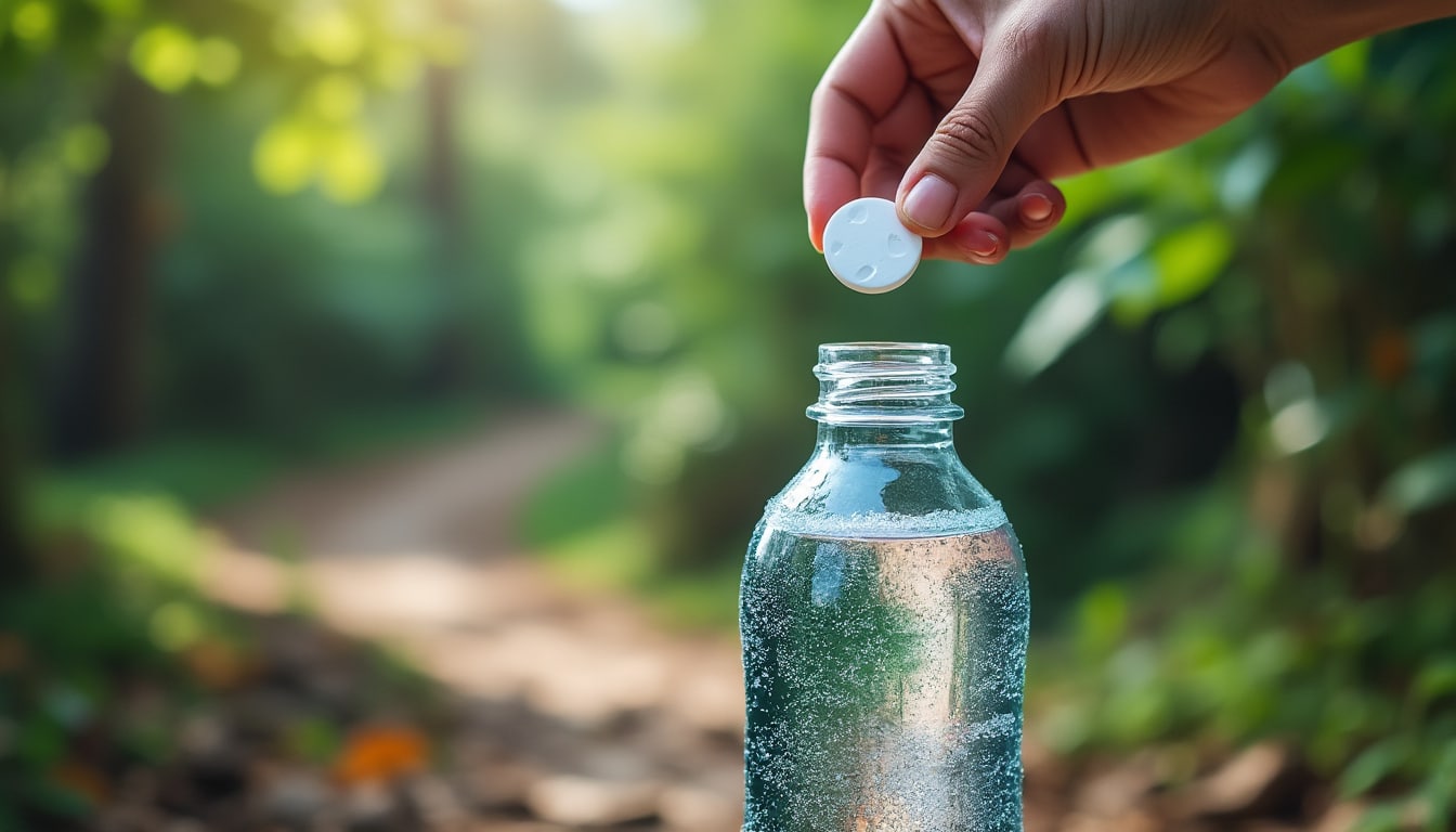découvrez comment les pastilles purifiantes assurent une eau saine et sûre en complément de votre gourde réutilisable, pour une hydratation pratique et écologique lors de toutes vos aventures.