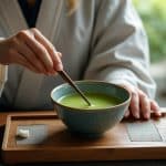 La consommation de pâtisseries douces (wagashi) adoucit la cérémonie thé