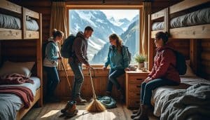 découvrez comment la participation au nettoyage du dortoir contribue à remercier le refuge de montagne et à préserver un accueil agréable pour tous.