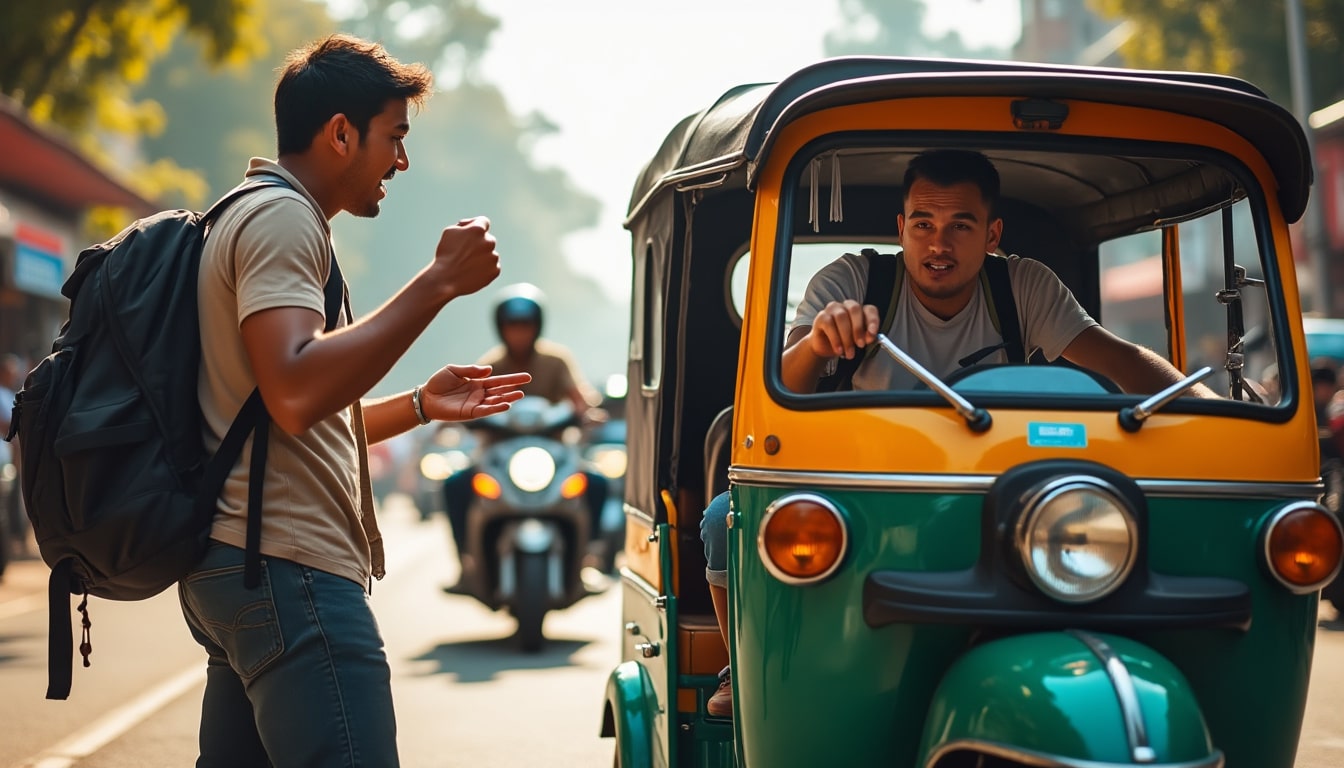en asie, négocier fermement le prix d’un tuk-tuk avant de monter permet d’éviter les mauvaises surprises et de voyager au tarif convenu.