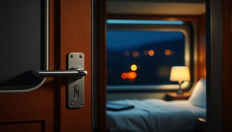 Le verrouillage intérieur de la porte de la cabine sécurise le train nuit