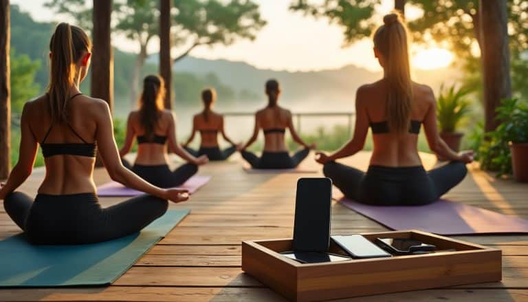 L&rsquo;extinction des téléphones portables toute la semaine purifie en yoga retraite