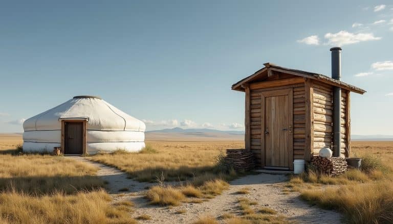 L&rsquo;utilisation de toilettes sèches à l&rsquo;extérieur rustifie la yourte mongole